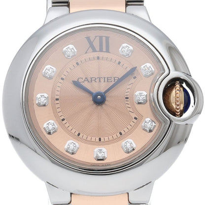 Cartier Ballon Blue SM Watch 28 Diamond 18K Pink Gold SS