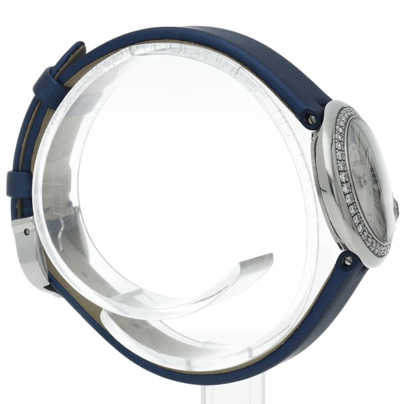 Cartier Ballon Blanc de Watch 26 Diamond Bezel SS Leather Time — view 4