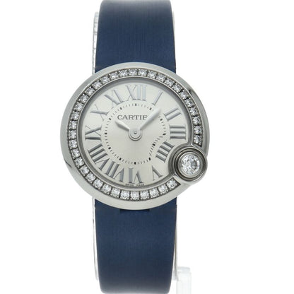 Cartier Ballon Blanc de Watch 26 Diamond Bezel SS Leather Time — view 2
