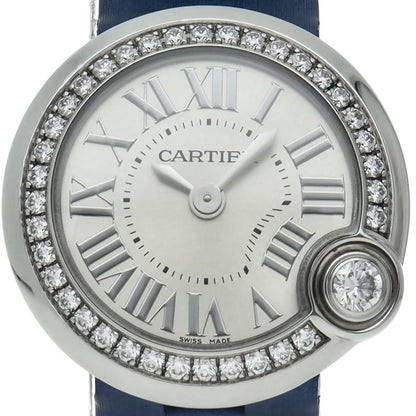 Cartier Ballon Blanc de Watch 26 Diamond Bezel SS Leather Time