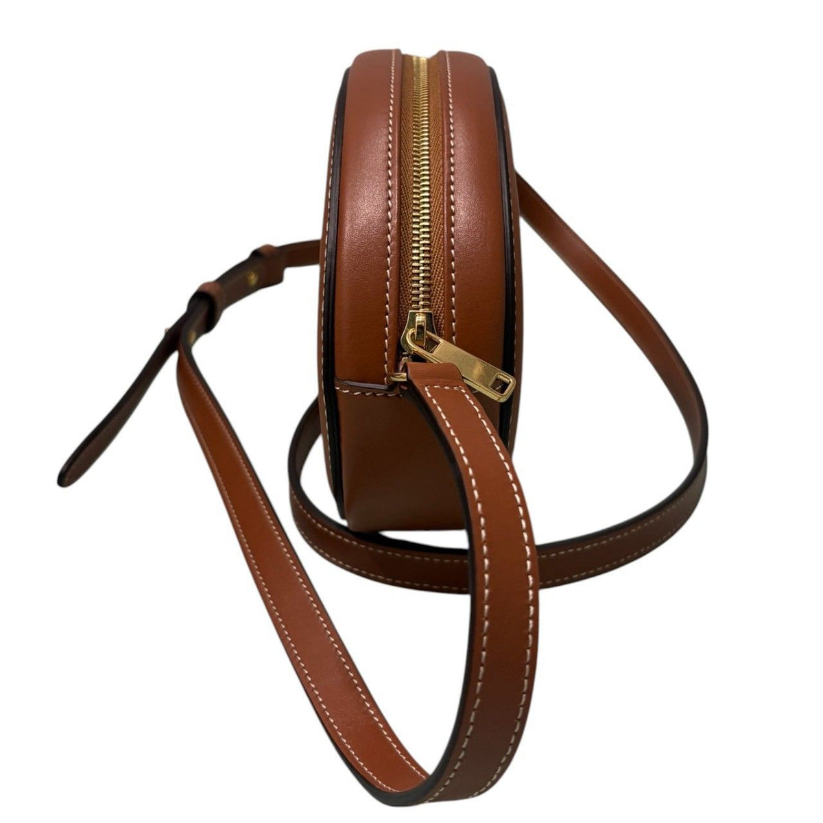 Celine Triomphe Oval Brown Leather Shoulder Bag — view 3