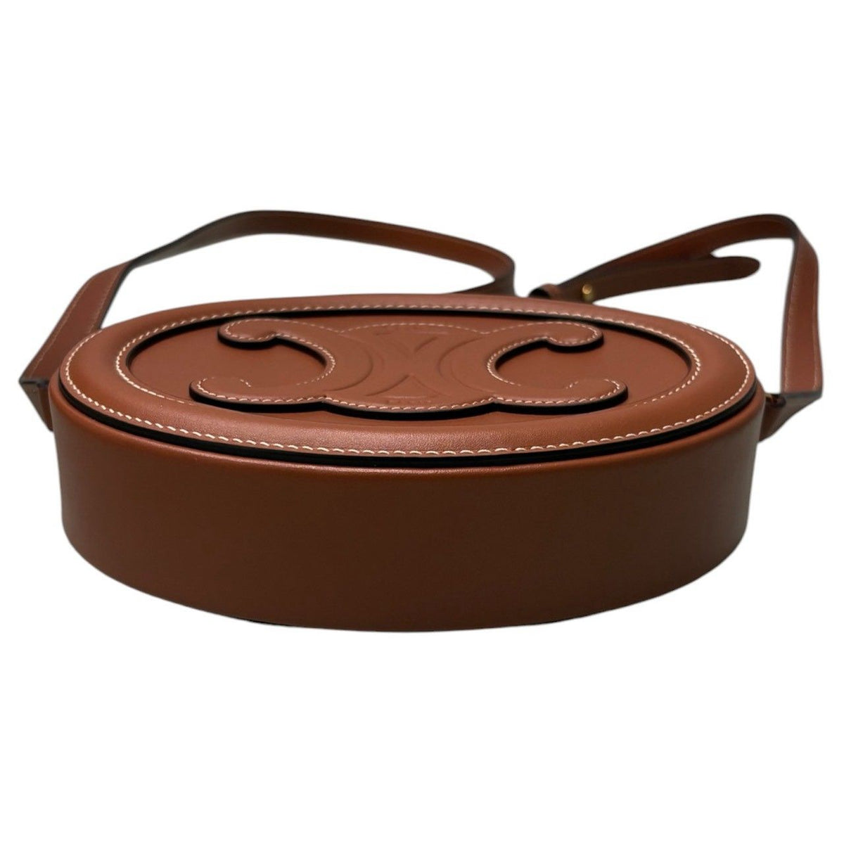 Celine Triomphe Oval Brown Leather Shoulder Bag — view 5