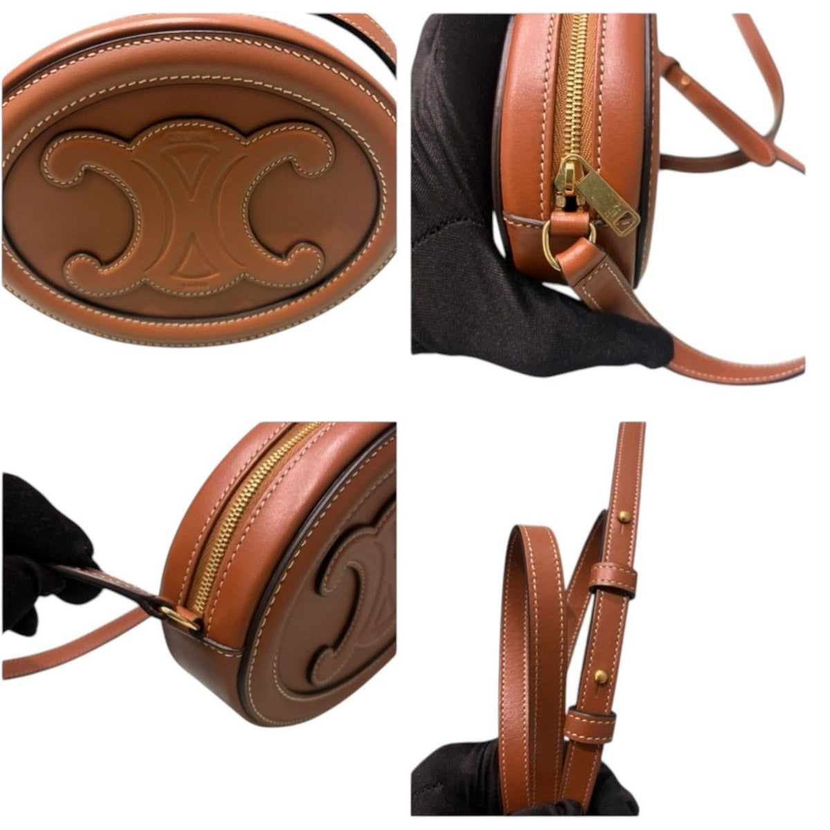 Celine Triomphe Oval Brown Leather Shoulder Bag — view 7