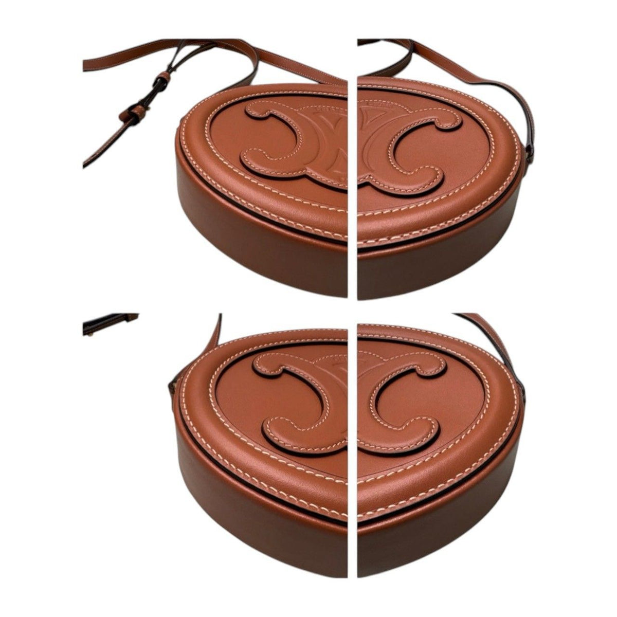 Celine Triomphe Oval Brown Leather Shoulder Bag — view 6