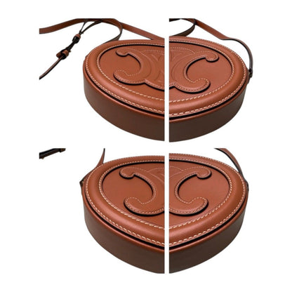 Celine Triomphe Oval Brown Leather Shoulder Bag — view 6