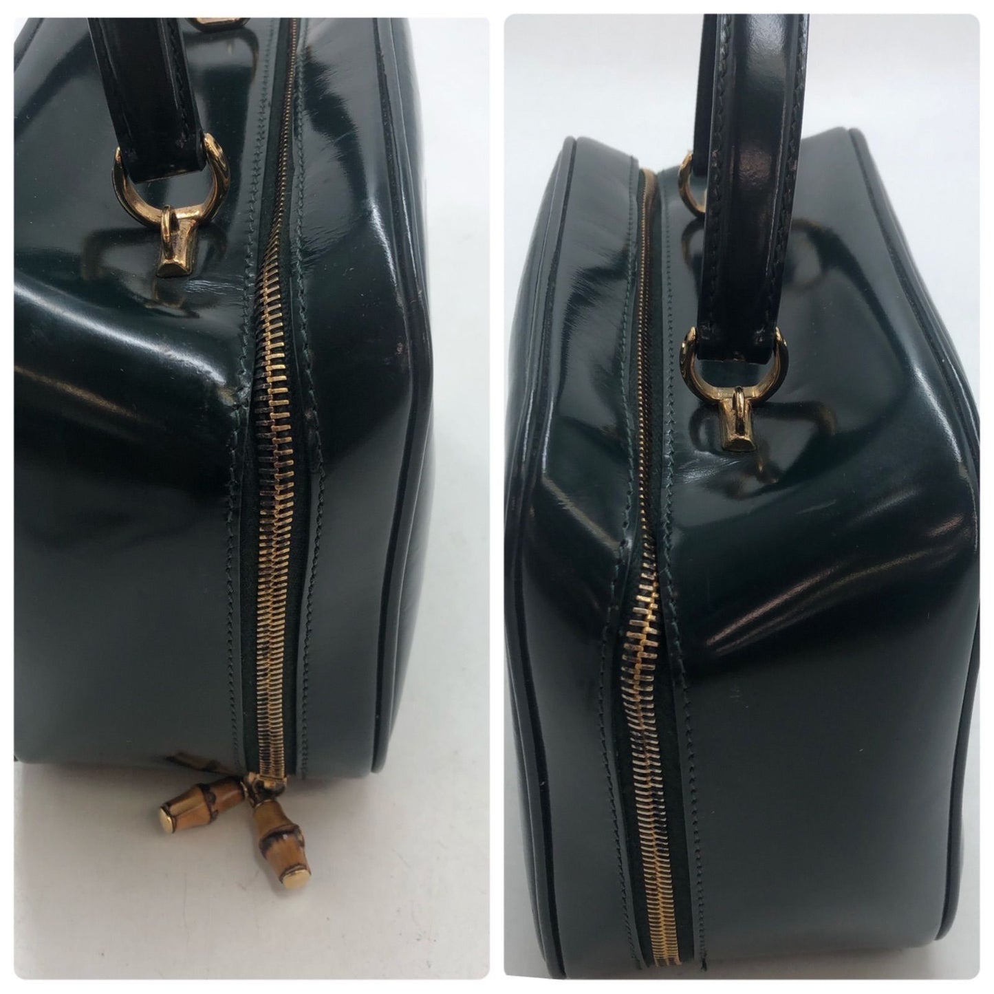 Gucci Vanity Shoulder Bag Makeup Pouch Enamel Green — view 3