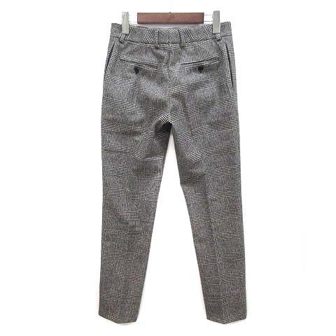 Saint Laurent Paris Glen Check Wool Tapered Trousers Pants Notac Gray — view 2