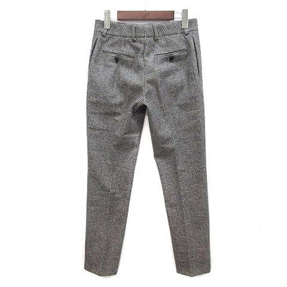 Saint Laurent Paris Glen Check Wool Tapered Trousers Pants Notac Gray — view 2