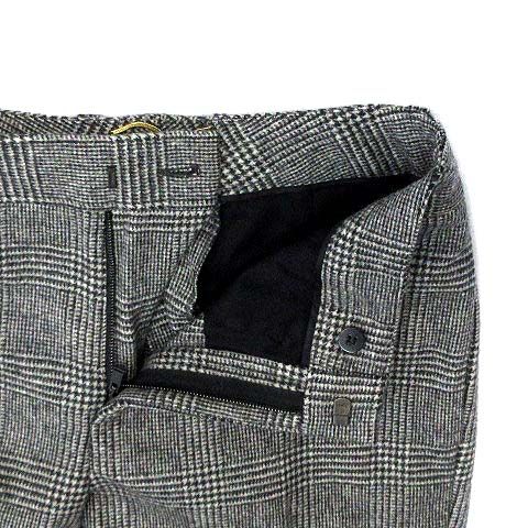 Saint Laurent Paris Glen Check Wool Tapered Trousers Pants Notac Gray — view 4