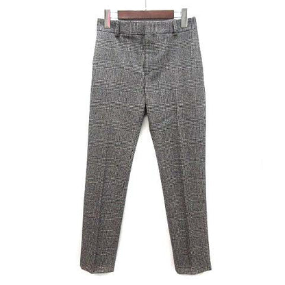 Saint Laurent Paris Glen Check Wool Tapered Trousers Pants Notac Gray