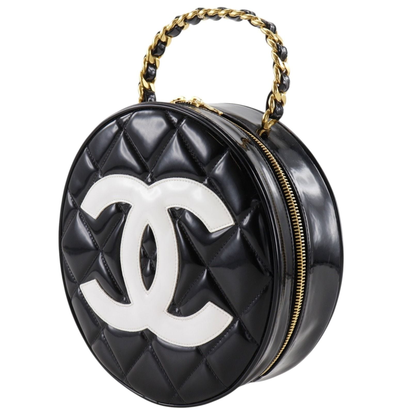 Chanel Vanity Round Patent Leather Enamel Handbag — view 2