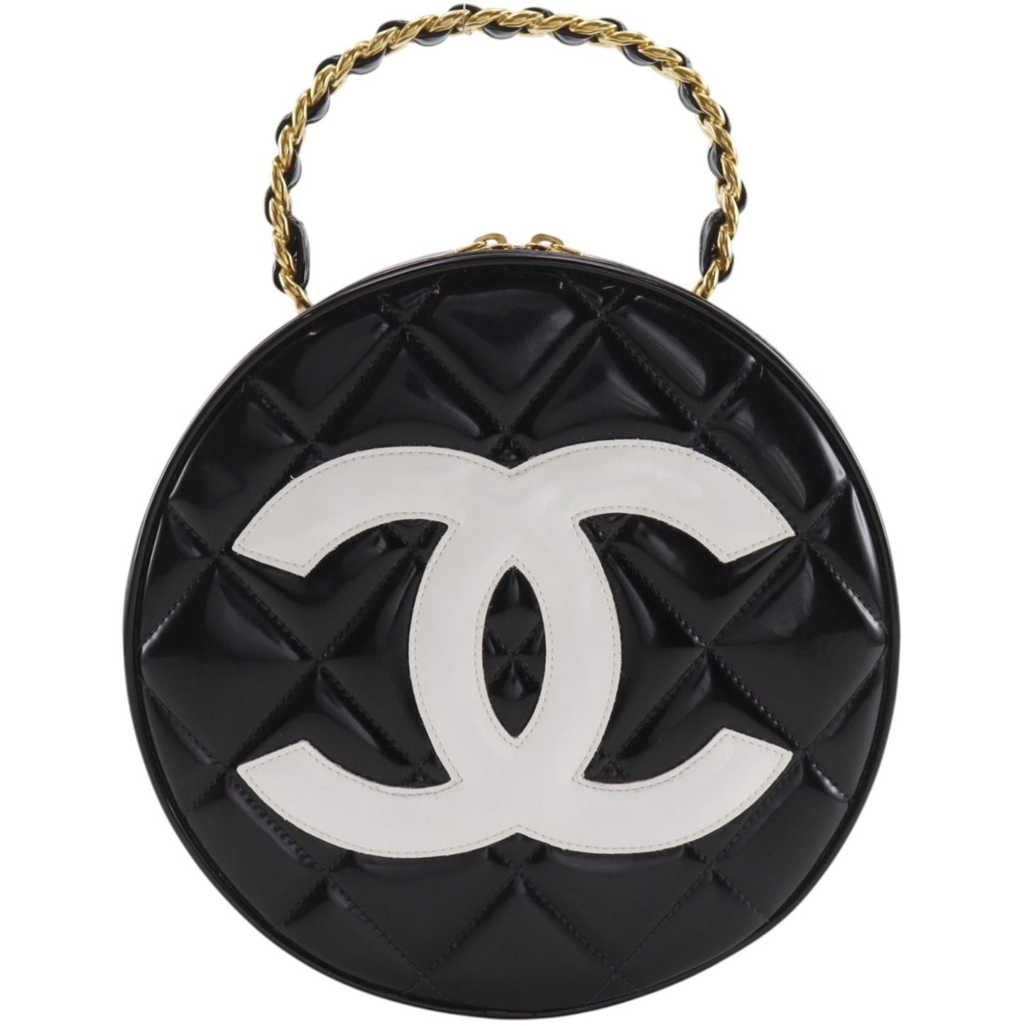 Chanel Vanity Round Patent Leather Enamel Handbag