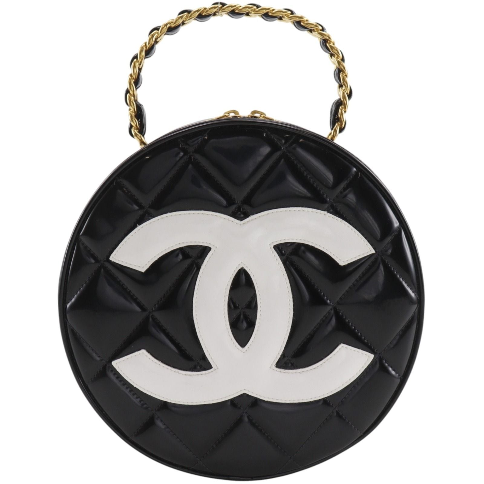 Chanel Vanity Round Patent Leather Enamel Handbag