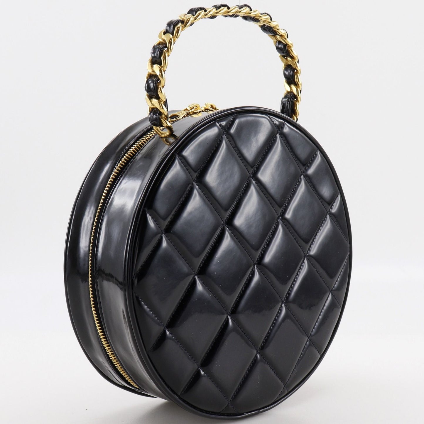 Chanel Vanity Round Patent Leather Enamel Handbag — view 3