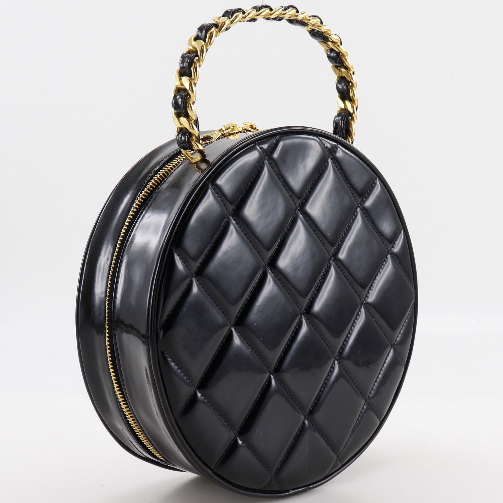 Chanel Vanity Round Patent Leather Enamel Handbag — view 3
