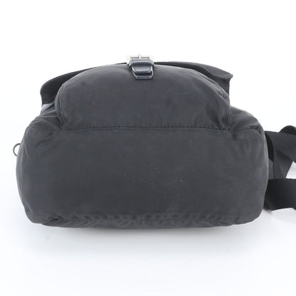 Prada Tessuto Nylon Triangle Logo Leather Shoulder Bag Crossbody Messenger — view 5