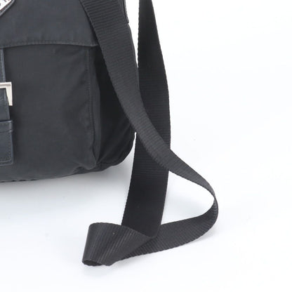 Prada Tessuto Nylon Triangle Logo Leather Shoulder Bag Crossbody Messenger — view 2