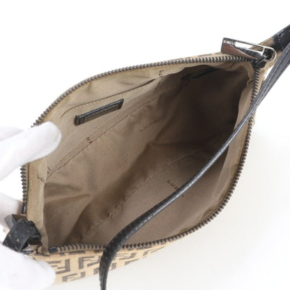 Fendi Zucchino Pouch Leather Handbag — view 7