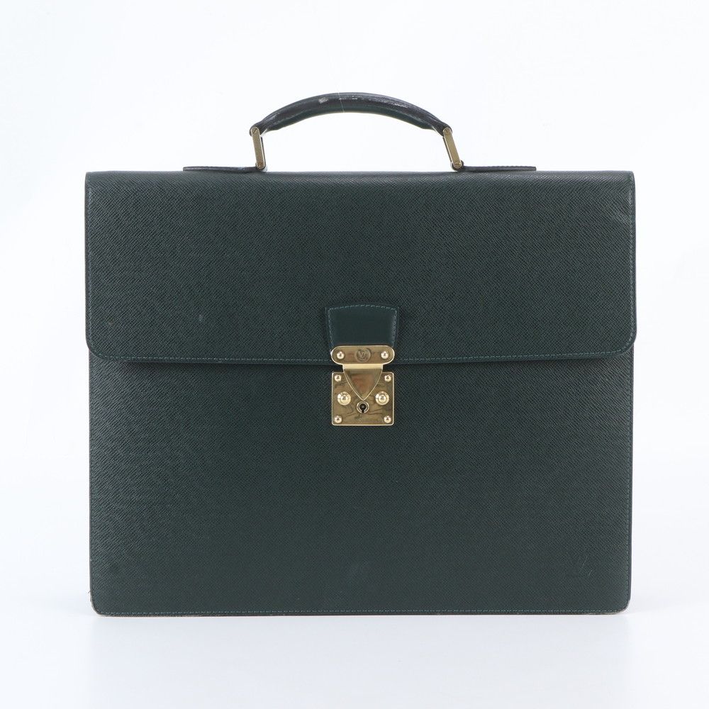 Louis Vuitton Taiga Serviette Moskova Leather Business Document Tote