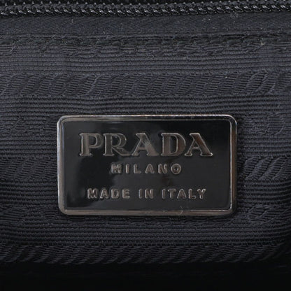 Prada Tessuto Nylon Leather Handbag Black — view 8