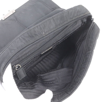 Prada Tessuto Nylon Leather Handbag Black — view 7