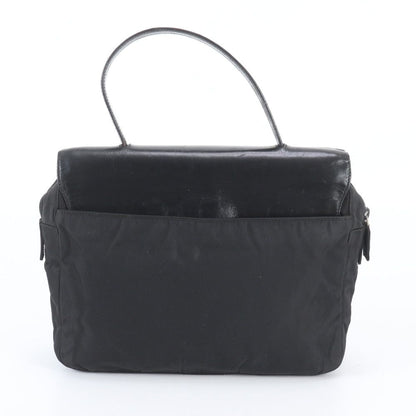Prada Tessuto Nylon Leather Handbag Black — view 3