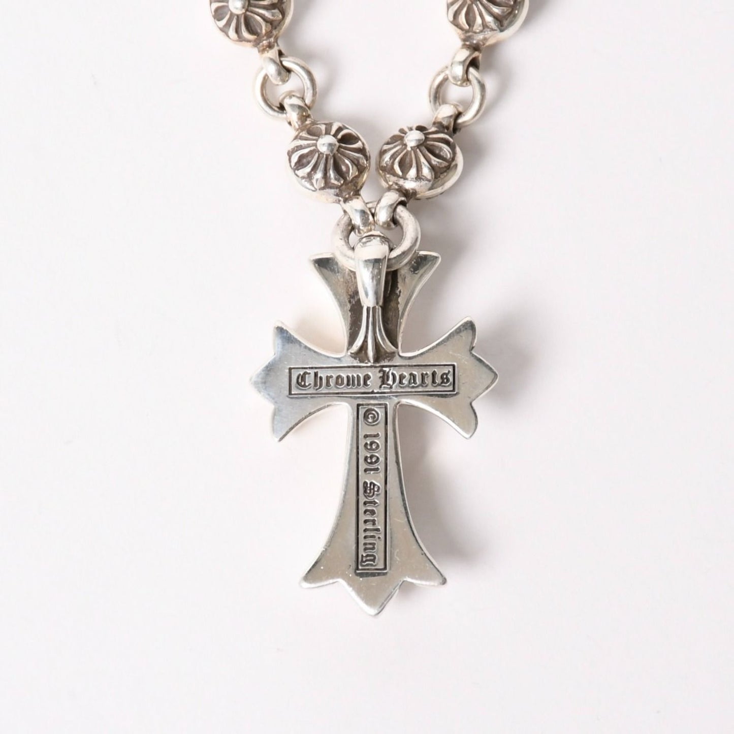 Chrome Hearts 1 CH Ball Chain Small CH Cross Necklace — view 3