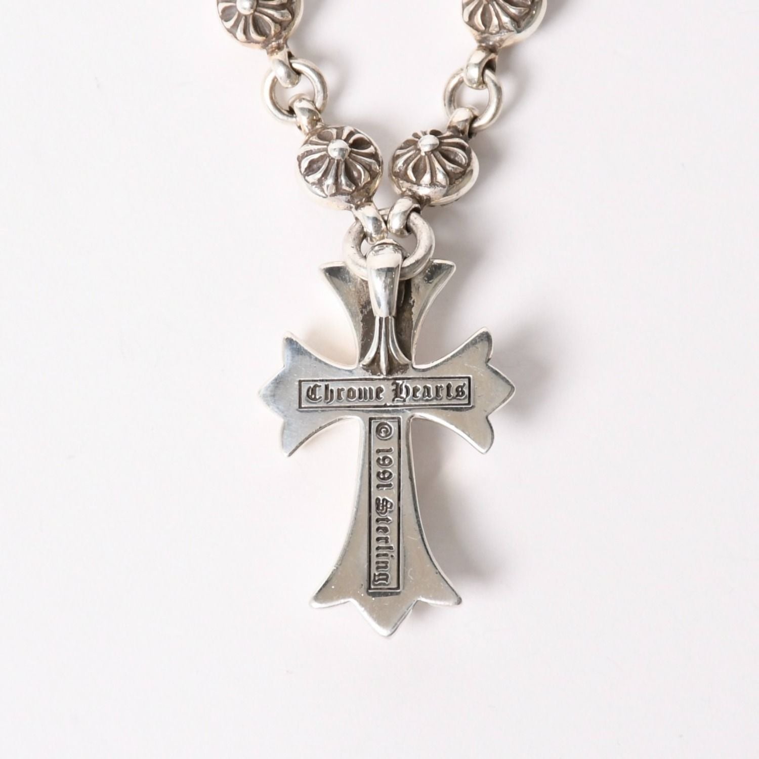 Chrome Hearts 1 CH Ball Chain Small CH Cross Necklace — view 3