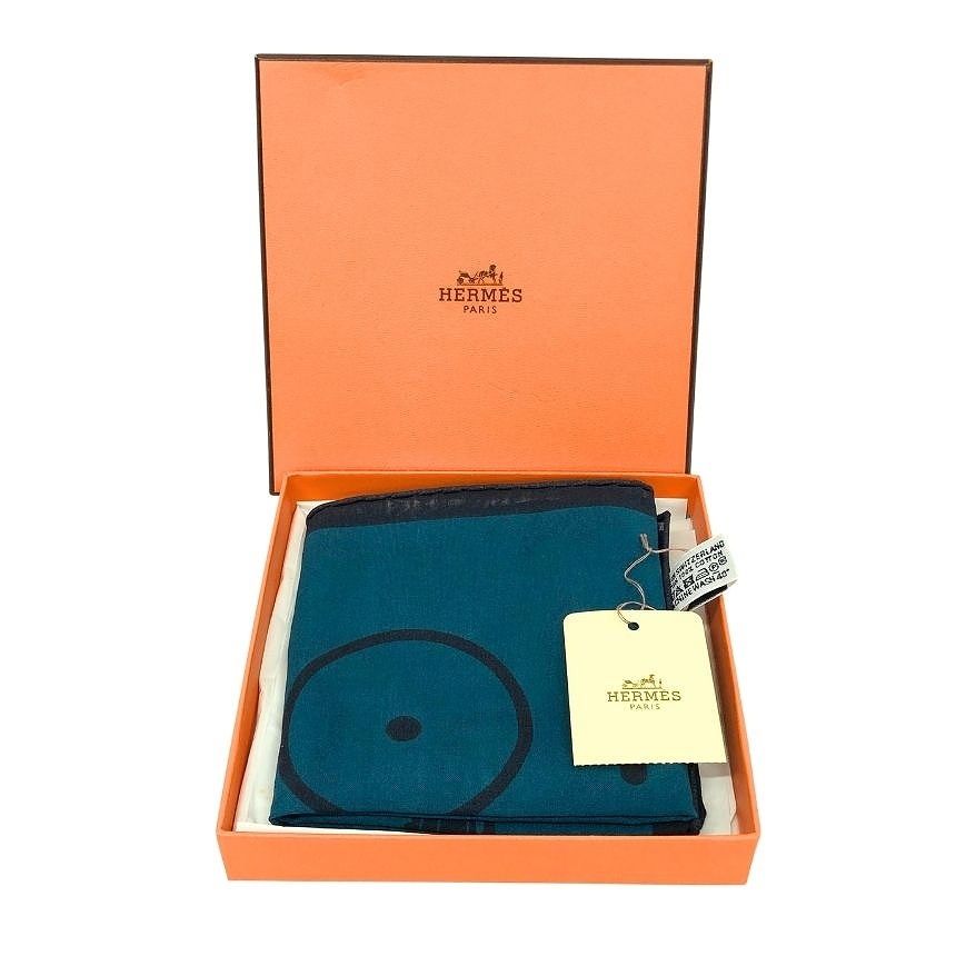 Hermes Handkerchief Cotton Carre Mouchoir Imprime Kit Velo Cobalt Blue Bandana — view 2