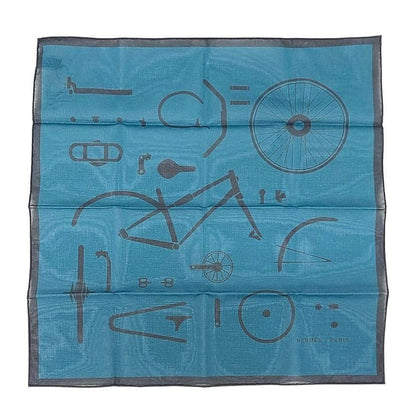 Hermes Handkerchief Cotton Carre Mouchoir Imprime Kit Velo Cobalt Blue Bandana