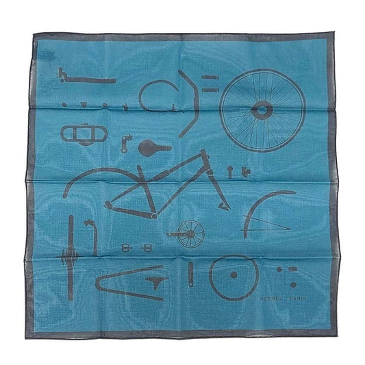 Hermes Handkerchief Cotton Carre Mouchoir Imprime Kit Velo Cobalt Blue Bandana