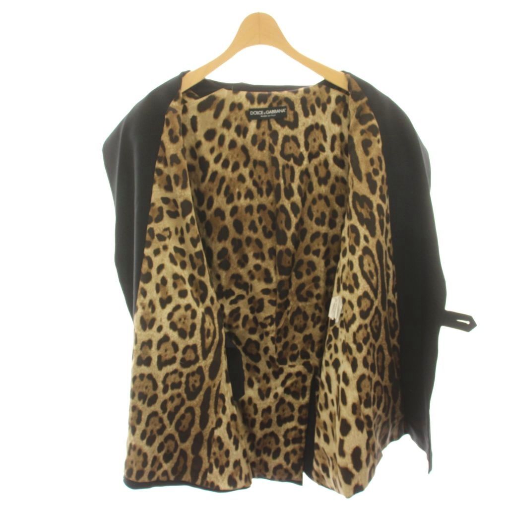 Dolce & Gabbana Tailored Jacket Wool Lining Leopard Print 40 Black HN — view 4