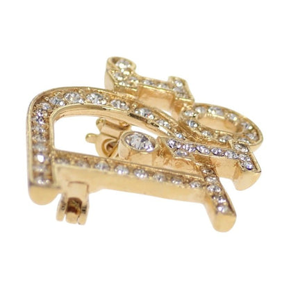 Dior Logo Brooch Metal Rhinestone Gold — view 3
