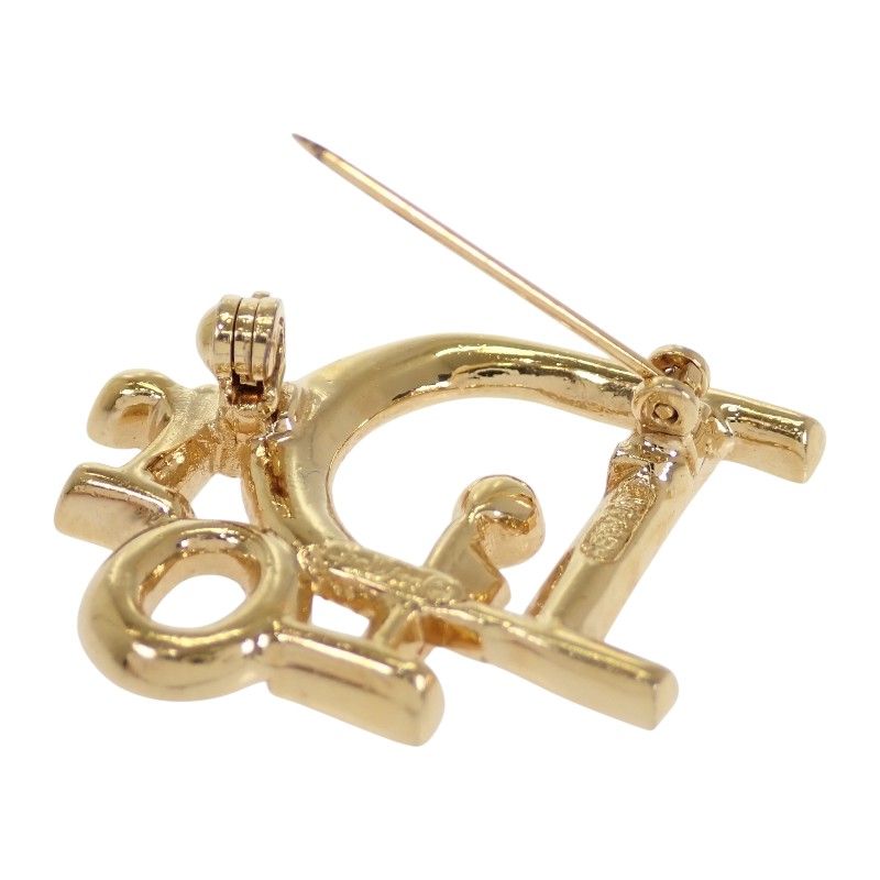 Dior Logo Brooch Metal Rhinestone Gold — view 6
