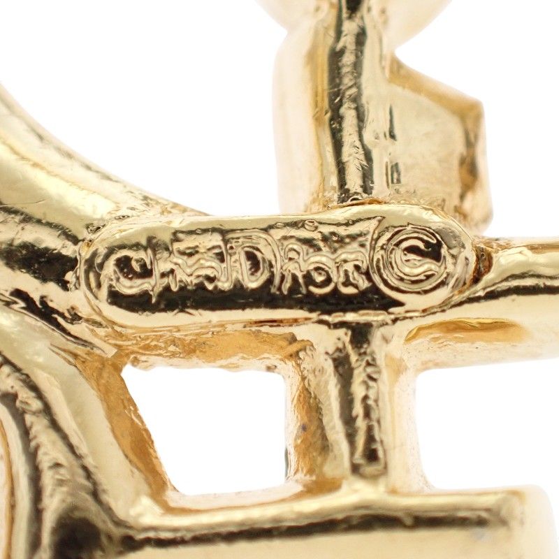Dior Logo Brooch Metal Rhinestone Gold — view 7