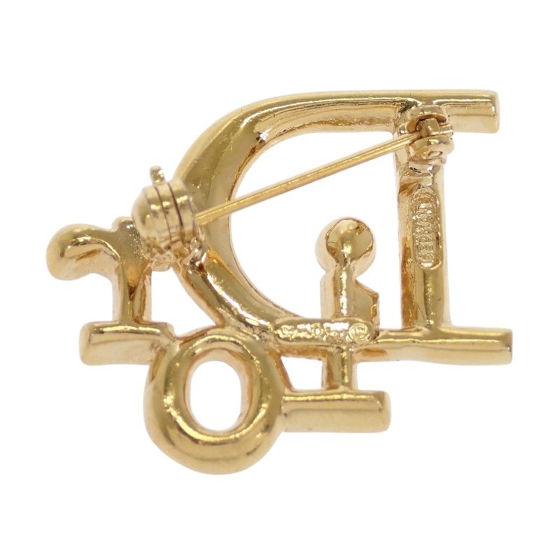 Dior Logo Brooch Metal Rhinestone Gold — view 5