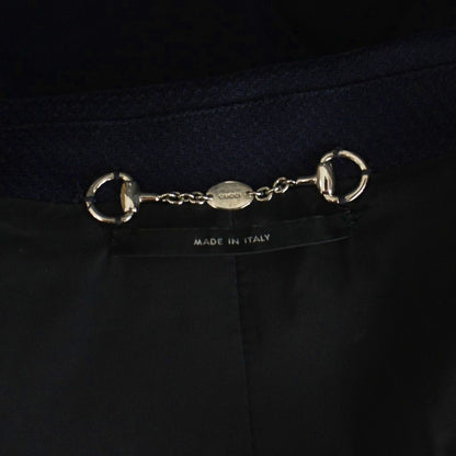 Gucci Jacket Top 38 Navy Single Breasted Long Sleeve AP — view 5