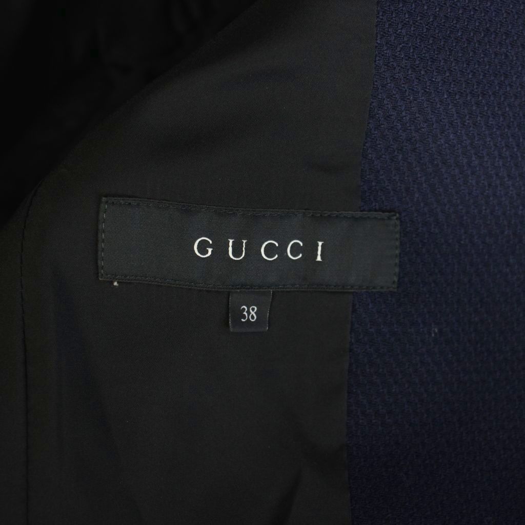 Gucci Jacket Top 38 Navy Single Breasted Long Sleeve AP — view 6
