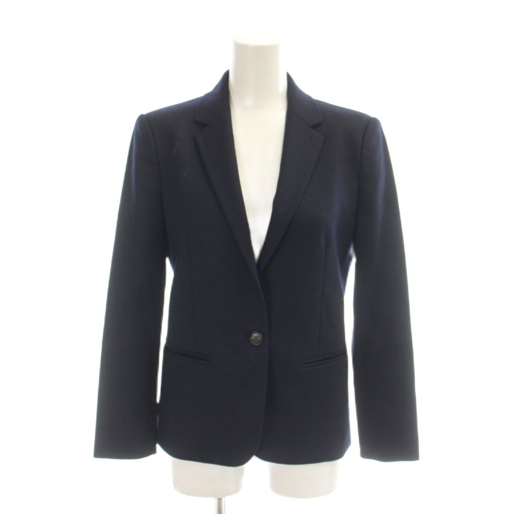Gucci Jacket Top 38 Navy Single Breasted Long Sleeve AP