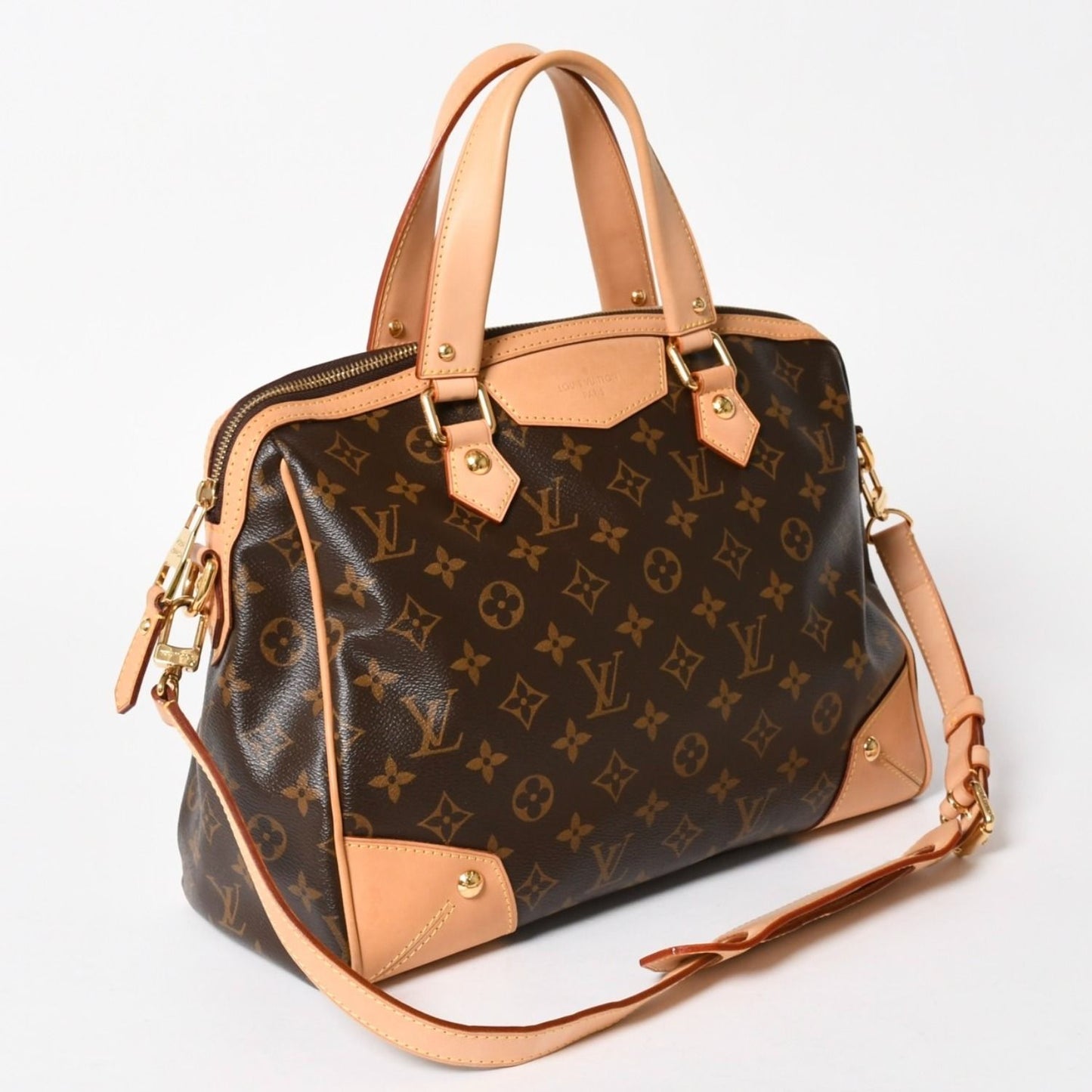 Louis Vuitton Retiro PM Monogram 2-Way Bag Brown Gold — view 3