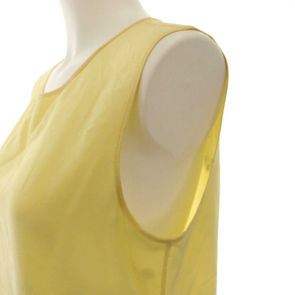 Chanel Blouse Shirt Sleeveless Silk 38 Yellow HN — view 6