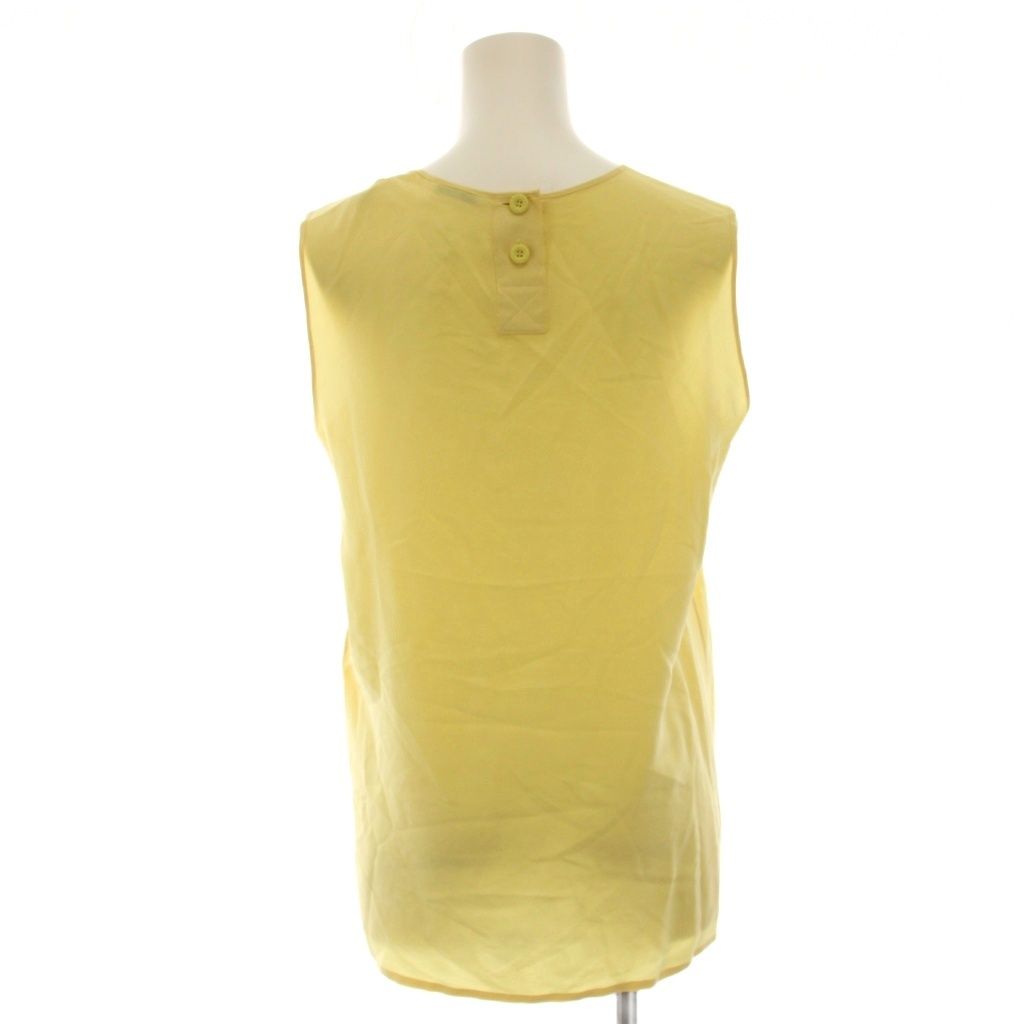 Chanel Blouse Shirt Sleeveless Silk 38 Yellow HN — view 3