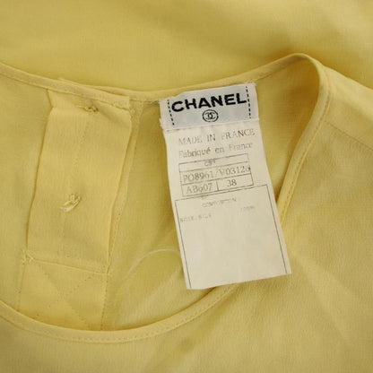 Chanel Blouse Shirt Sleeveless Silk 38 Yellow HN — view 5