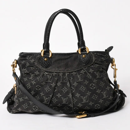 Louis Vuitton Neo Cabby MM 2-Way Bag Monogram Denim Black Gold