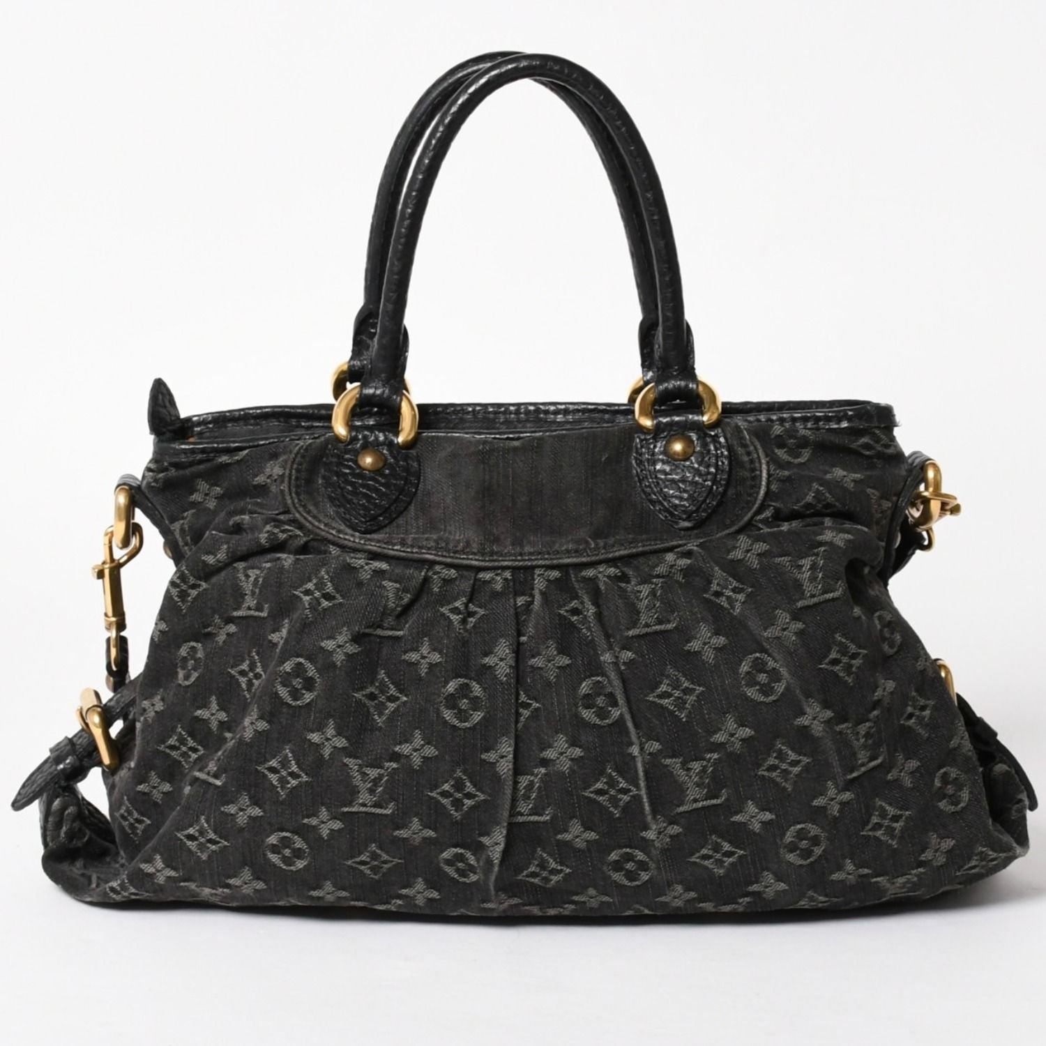 Louis Vuitton Neo Cabby MM 2-Way Bag Monogram Denim Black Gold — view 2