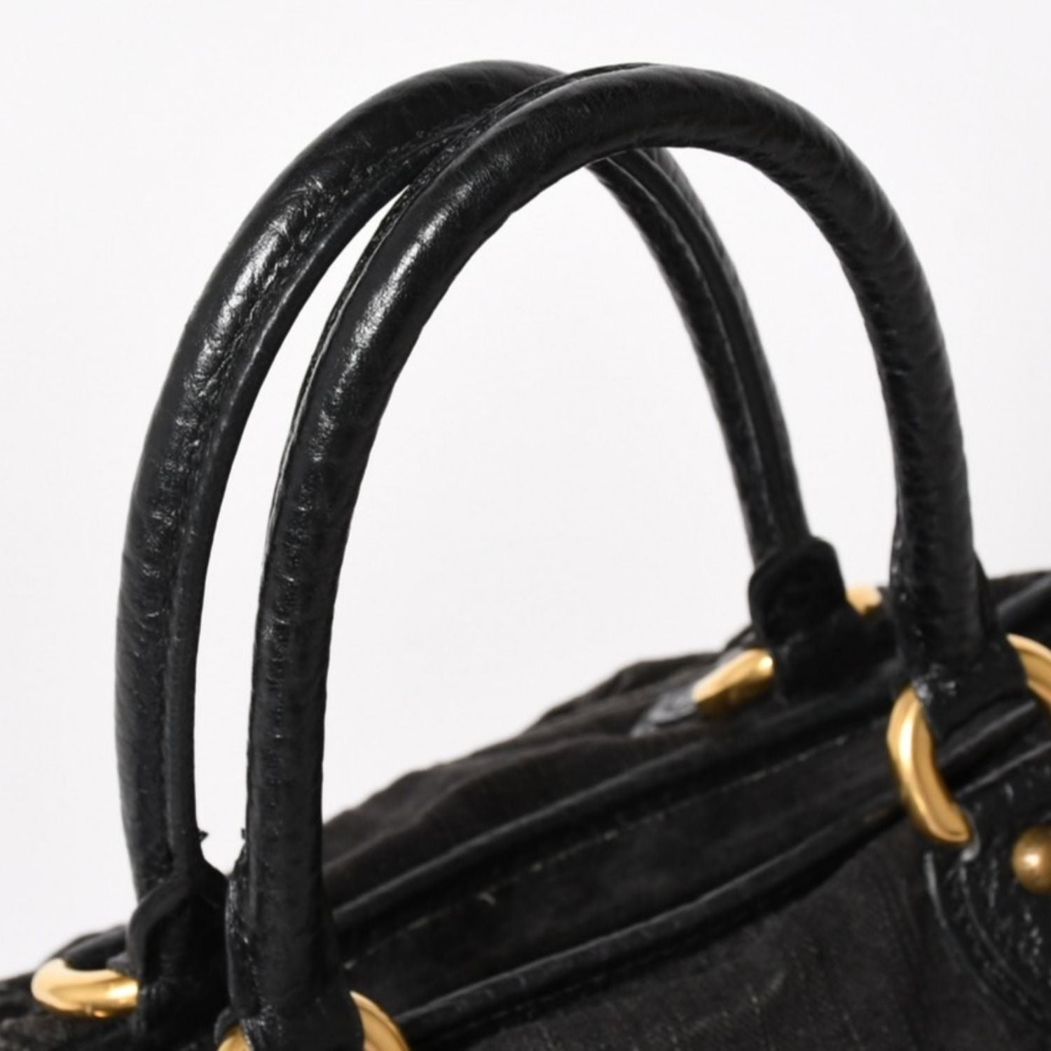 Louis Vuitton Neo Cabby MM 2-Way Bag Monogram Denim Black Gold — view 4
