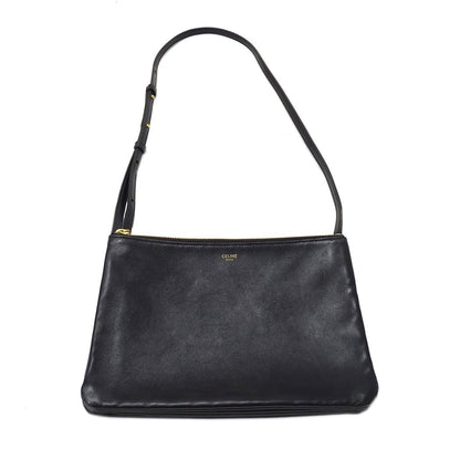 Celine Shoulder Bag Trio Large Leather Black Going Out Adults Simple — view 5