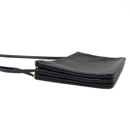 Celine Shoulder Bag Trio Large Leather Black Going Out Adults Simple — view 4