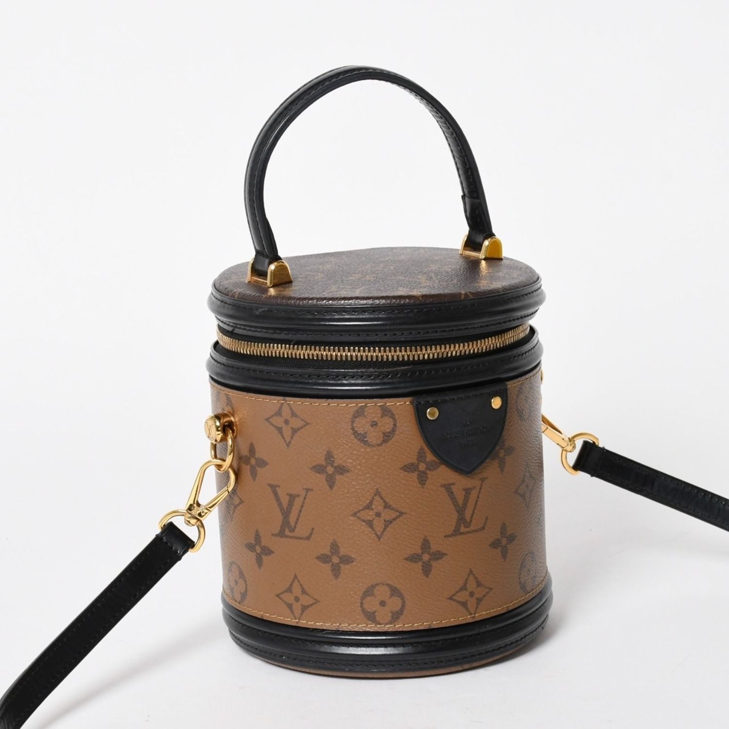 Louis Vuitton Cannes Shoulder Bag Monogram Reverse Brown Black — view 3