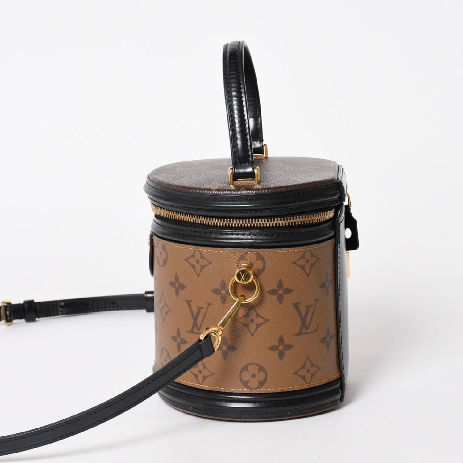 Louis Vuitton Cannes Shoulder Bag Monogram Reverse Brown Black — view 4